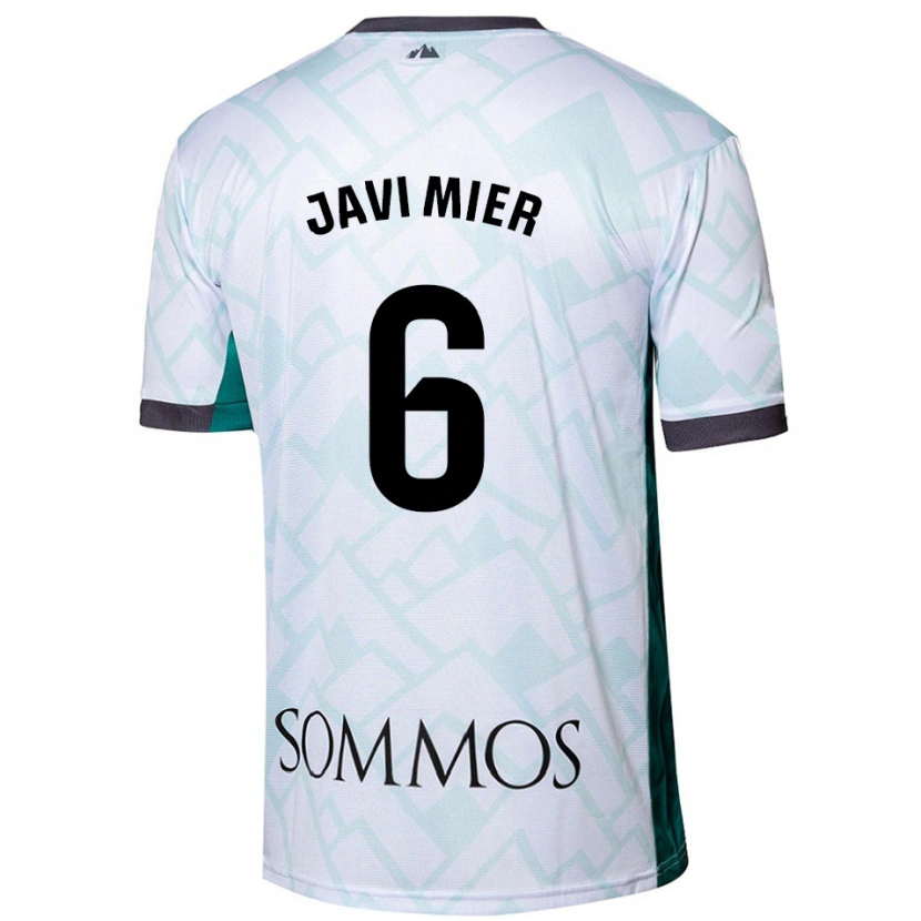 Danxen Uomo Maglia Javi Mier #6 Bianco Verde Kit Gara Away 2024/25 Maglietta