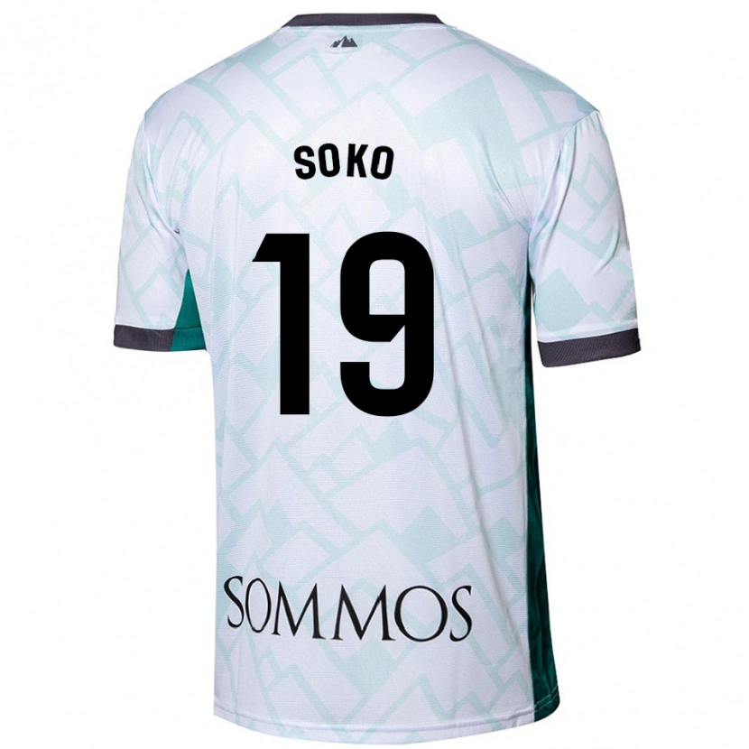 Danxen Uomo Maglia Patrick Soko #19 Bianco Verde Kit Gara Away 2024/25 Maglietta