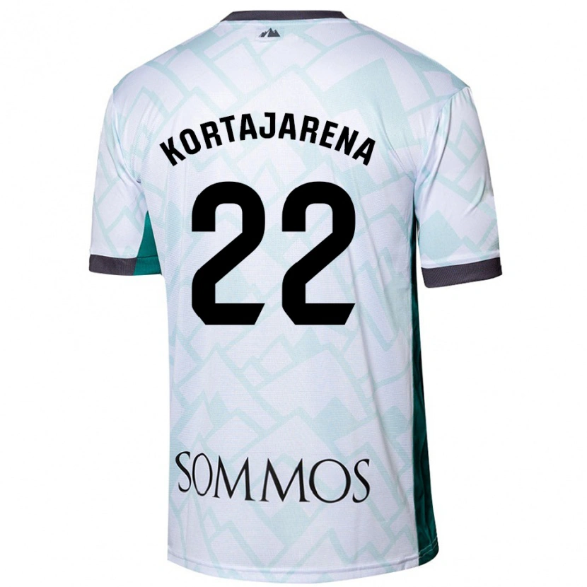 Danxen Uomo Maglia Iker Kortajarena #22 Bianco Verde Kit Gara Away 2024/25 Maglietta