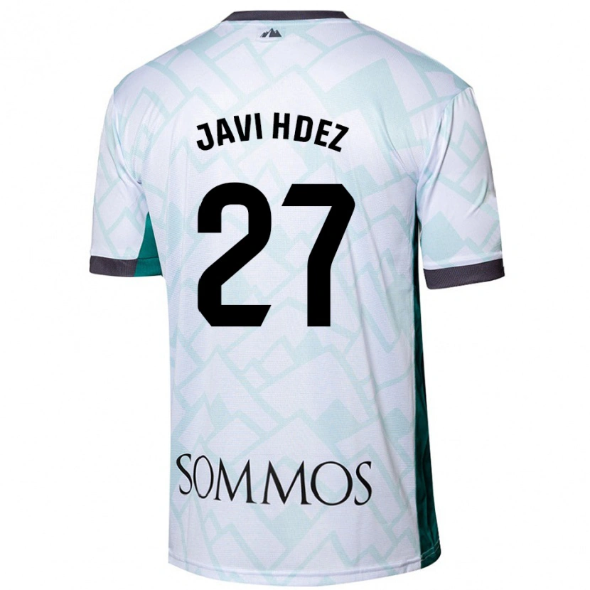 Danxen Uomo Maglia Javi Hernández #27 Bianco Verde Kit Gara Away 2024/25 Maglietta