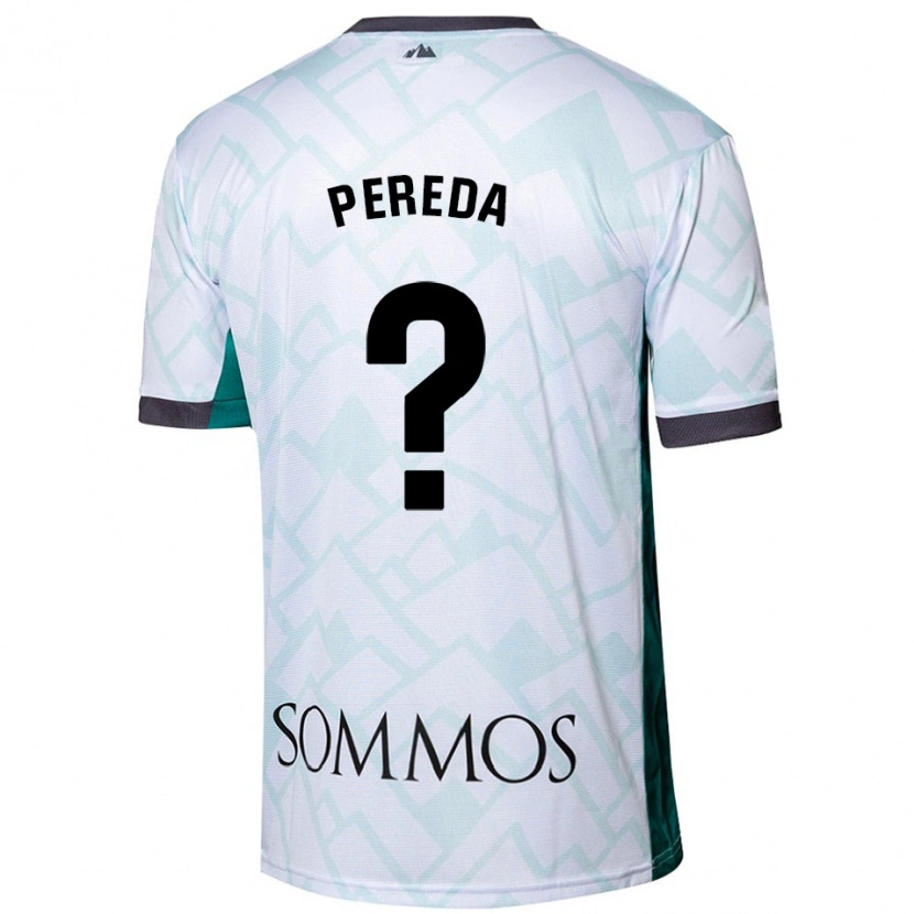 Danxen Uomo Maglia Adrián Pereda #0 Bianco Verde Kit Gara Away 2024/25 Maglietta