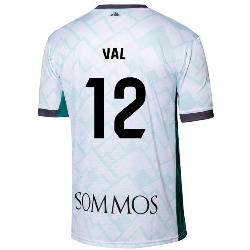 Danxen Uomo Maglia Ángel Val #12 Bianco Verde Kit Gara Away 2024/25 Maglietta