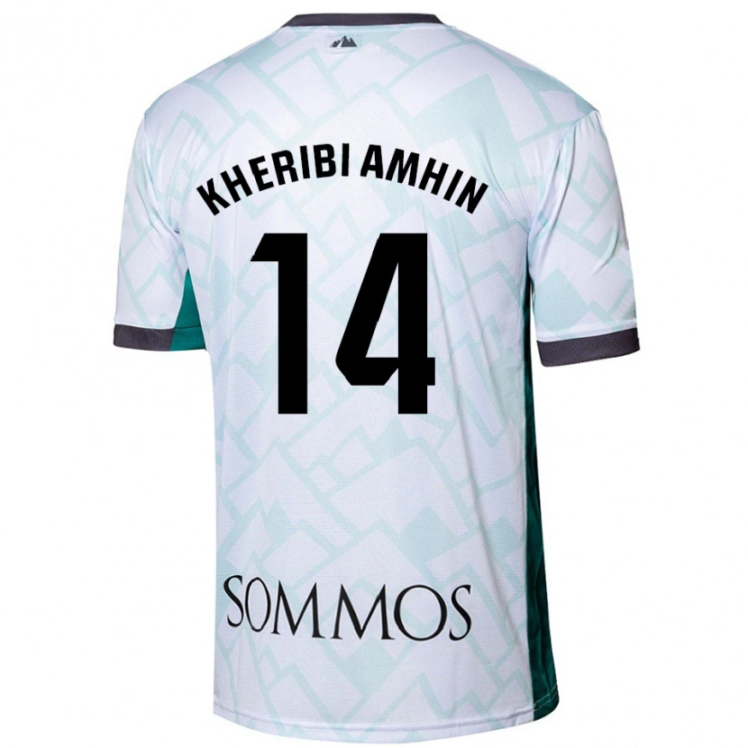 Danxen Uomo Maglia Nabil Kheribi Amhin #14 Bianco Verde Kit Gara Away 2024/25 Maglietta