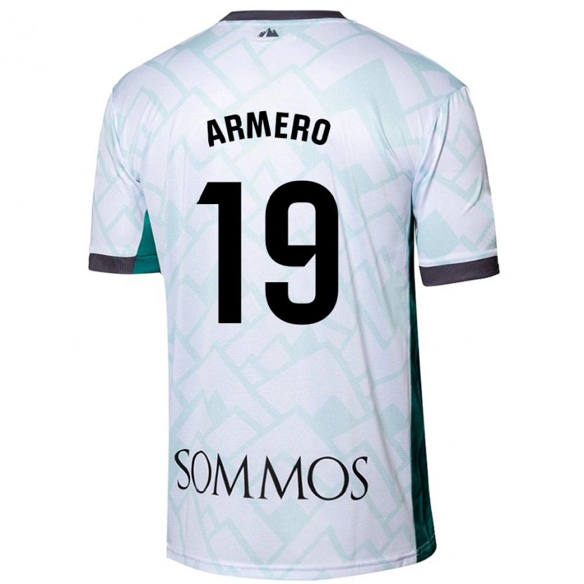 Danxen Uomo Maglia Sergi Armero #19 Bianco Verde Kit Gara Away 2024/25 Maglietta