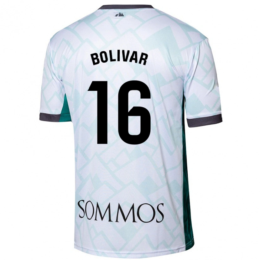 Danxen Uomo Maglia Jovanny Bolívar #16 Bianco Verde Kit Gara Away 2024/25 Maglietta