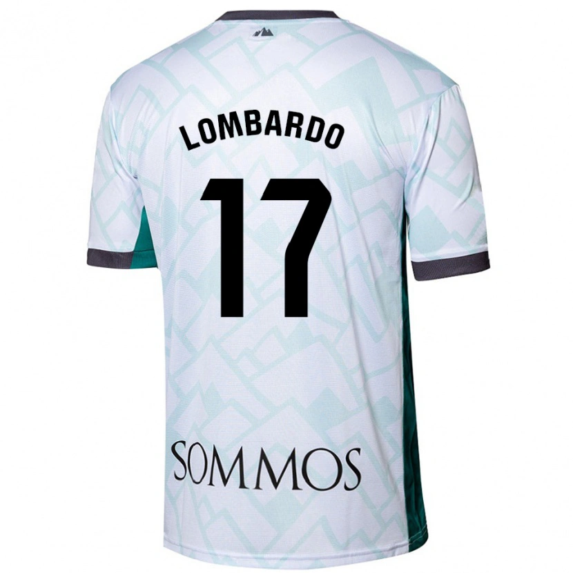 Danxen Uomo Maglia Enzo Lombardo #17 Bianco Verde Kit Gara Away 2024/25 Maglietta