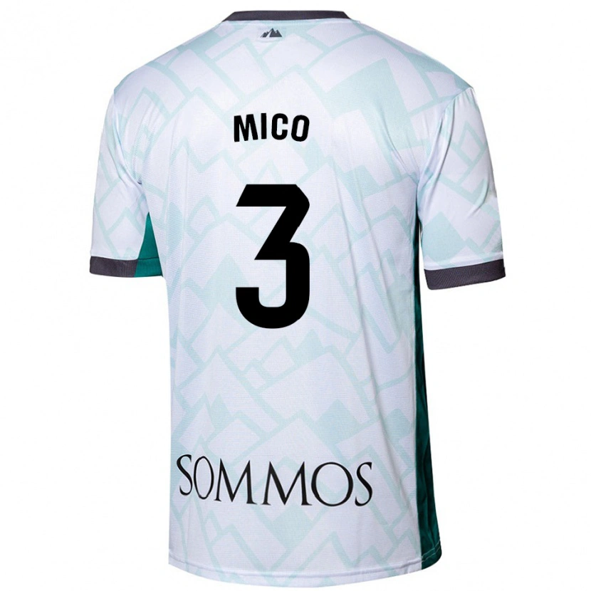 Danxen Uomo Maglia Sara Micó #3 Bianco Verde Kit Gara Away 2024/25 Maglietta