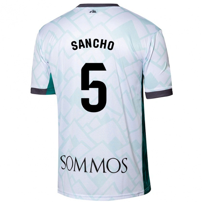 Danxen Uomo Maglia Esther Sancho #5 Bianco Verde Kit Gara Away 2024/25 Maglietta