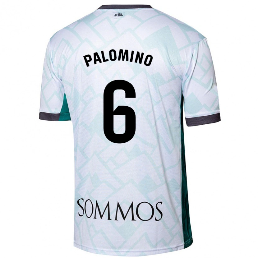 Danxen Uomo Maglia Yolanda Palomino #6 Bianco Verde Kit Gara Away 2024/25 Maglietta