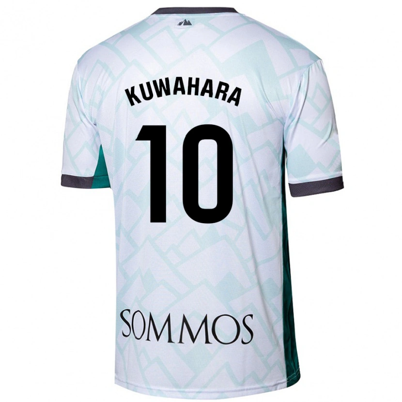 Danxen Uomo Maglia Akane Kuwahara #10 Bianco Verde Kit Gara Away 2024/25 Maglietta