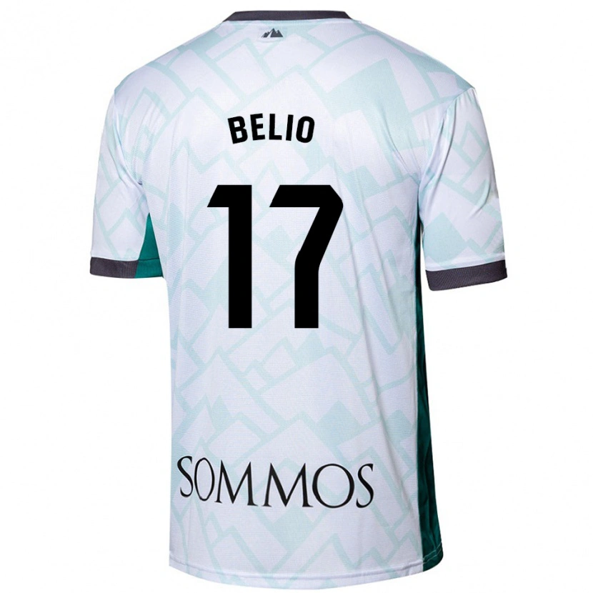 Danxen Uomo Maglia Marta Belio #17 Bianco Verde Kit Gara Away 2024/25 Maglietta