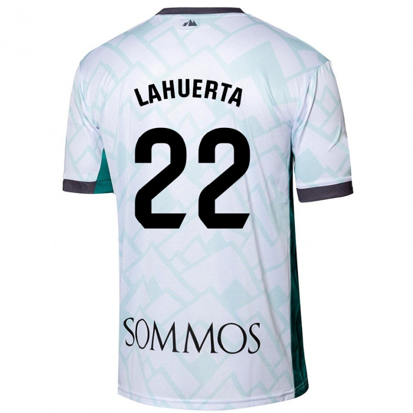 Danxen Uomo Maglia Gema Lahuerta #22 Bianco Verde Kit Gara Away 2024/25 Maglietta
