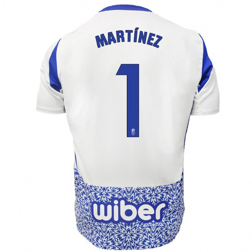 Danxen Uomo Maglia Marc Martínez #1 Bianco Blu Kit Gara Away 2024/25 Maglietta