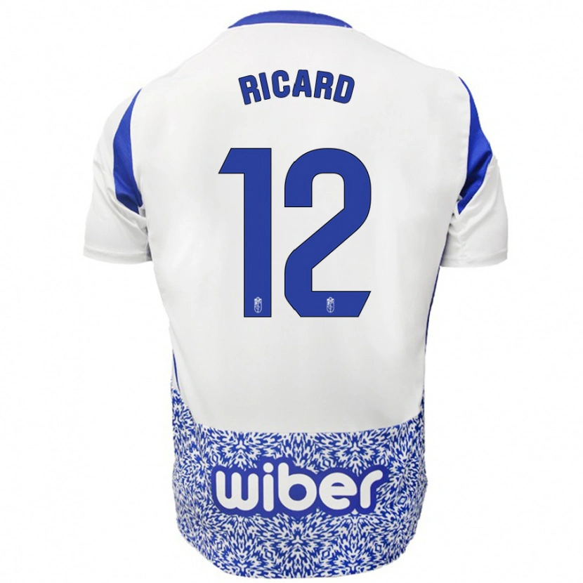 Danxen Uomo Maglia Ricard Sánchez #12 Bianco Blu Kit Gara Away 2024/25 Maglietta