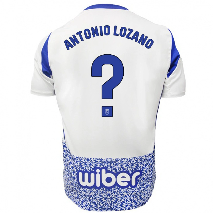 Danxen Uomo Maglia José Antonio Lozano #0 Bianco Blu Kit Gara Away 2024/25 Maglietta