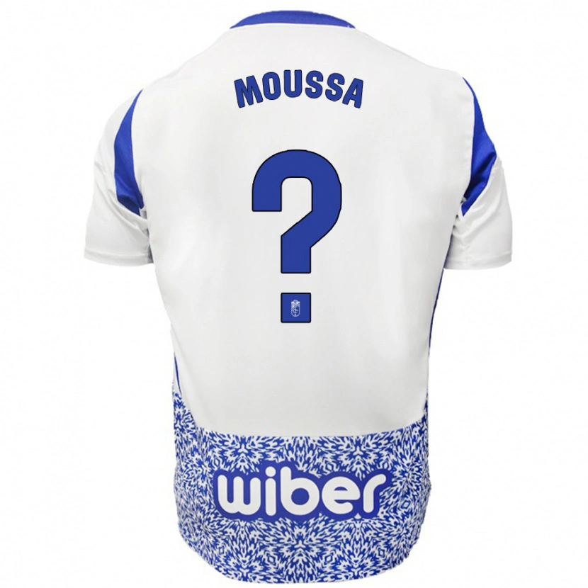 Danxen Uomo Maglia Ismael Mahamadou Moussa #0 Bianco Blu Kit Gara Away 2024/25 Maglietta
