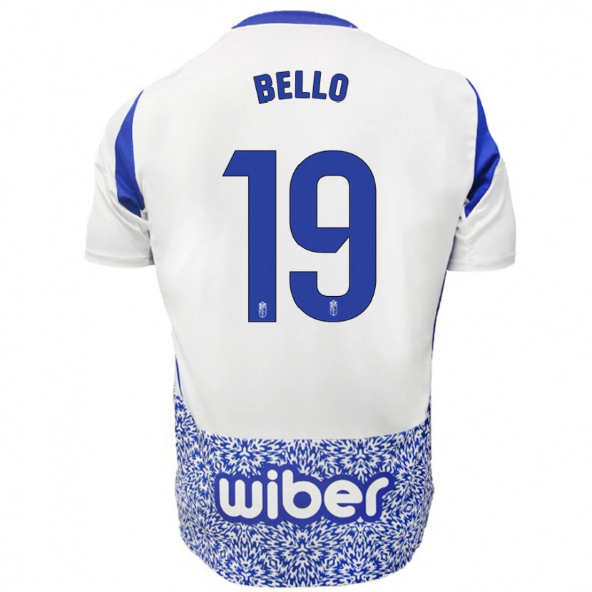 Danxen Uomo Maglia Eghosa Bello #19 Bianco Blu Kit Gara Away 2024/25 Maglietta