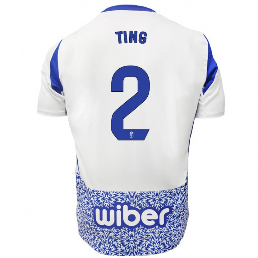 Danxen Uomo Maglia Xie Ting #2 Bianco Blu Kit Gara Away 2024/25 Maglietta