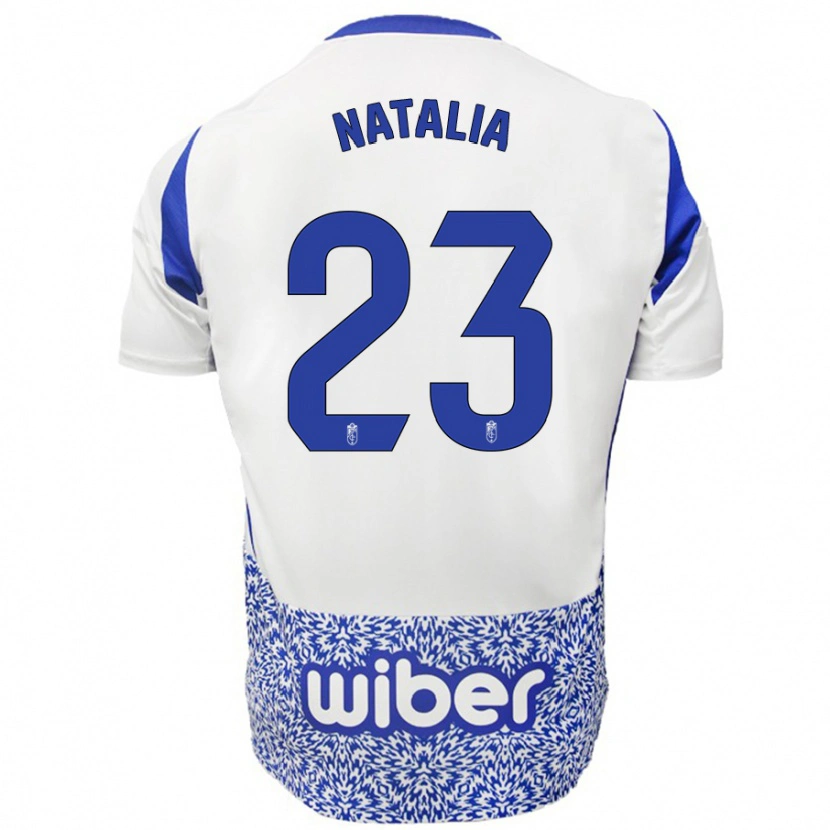Danxen Uomo Maglia Natalia #23 Bianco Blu Kit Gara Away 2024/25 Maglietta