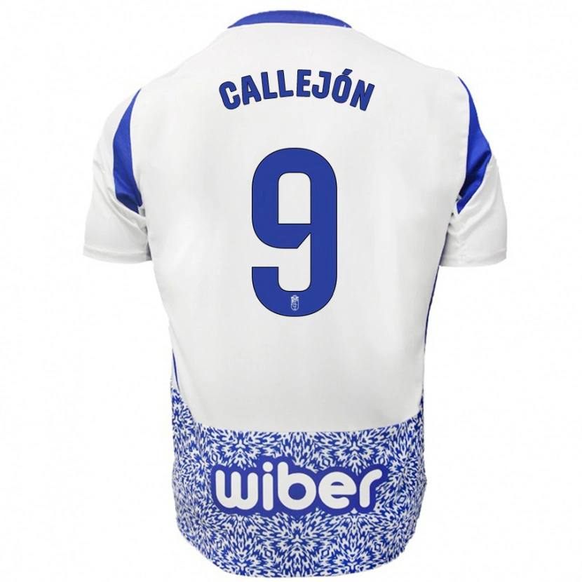 Danxen Uomo Maglia José Callejón #9 Bianco Blu Kit Gara Away 2024/25 Maglietta
