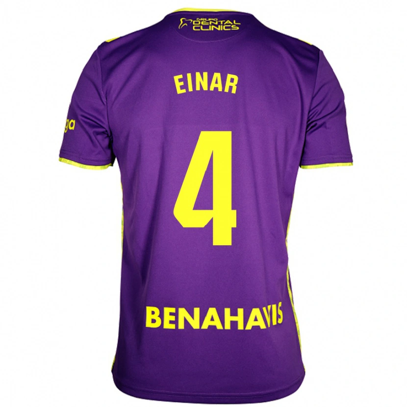 Danxen Uomo Maglia Einar Galilea #4 Viola Giallo Kit Gara Away 2024/25 Maglietta