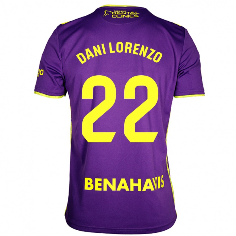 Danxen Uomo Maglia Dani Lorenzo #22 Viola Giallo Kit Gara Away 2024/25 Maglietta