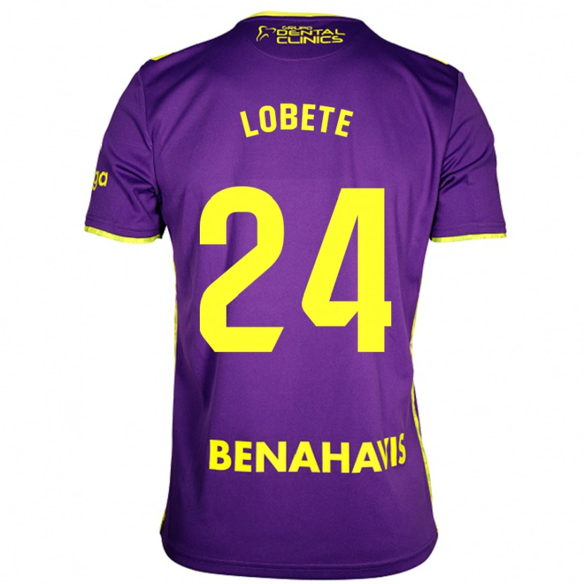 Danxen Uomo Maglia Julen Lobete #24 Viola Giallo Kit Gara Away 2024/25 Maglietta
