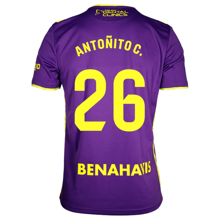 Danxen Uomo Maglia Antonio Cordero #26 Viola Giallo Kit Gara Away 2024/25 Maglietta