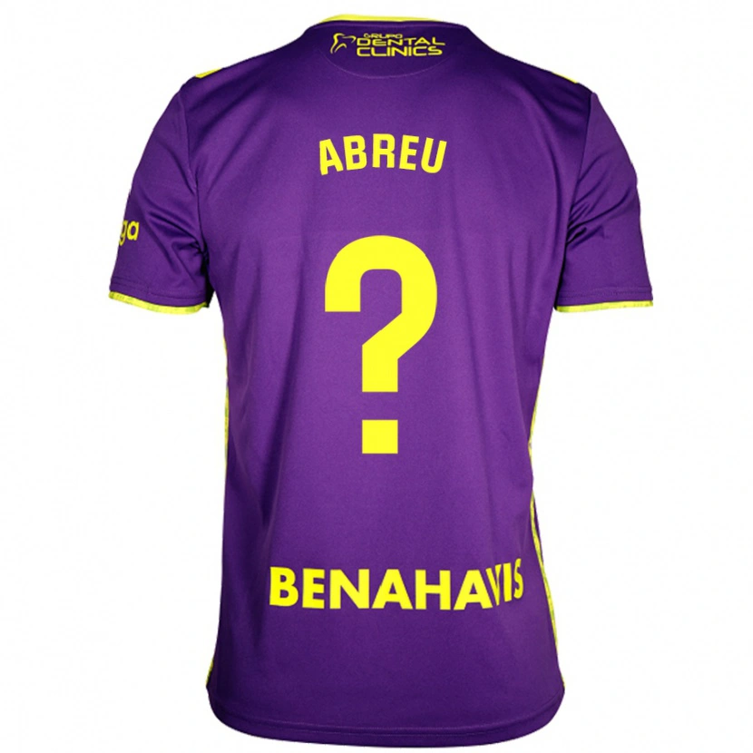 Danxen Uomo Maglia Marco Abreu #0 Viola Giallo Kit Gara Away 2024/25 Maglietta