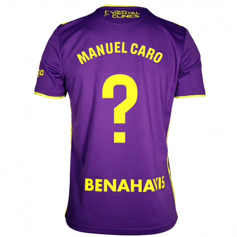 Danxen Uomo Maglia José Manuel Caro #0 Viola Giallo Kit Gara Away 2024/25 Maglietta