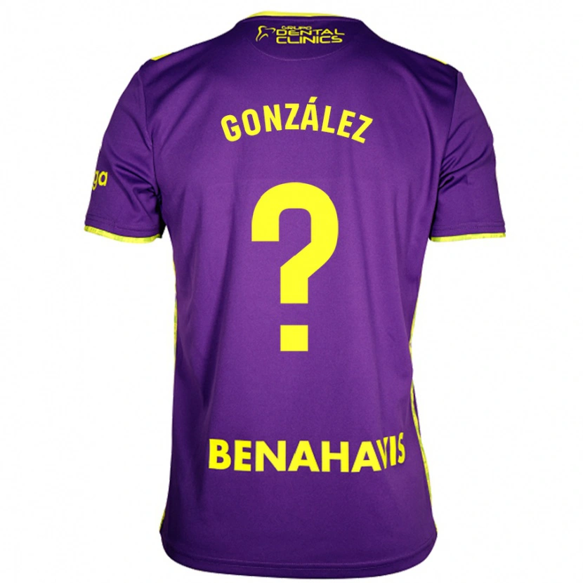 Danxen Uomo Maglia Adri González #0 Viola Giallo Kit Gara Away 2024/25 Maglietta