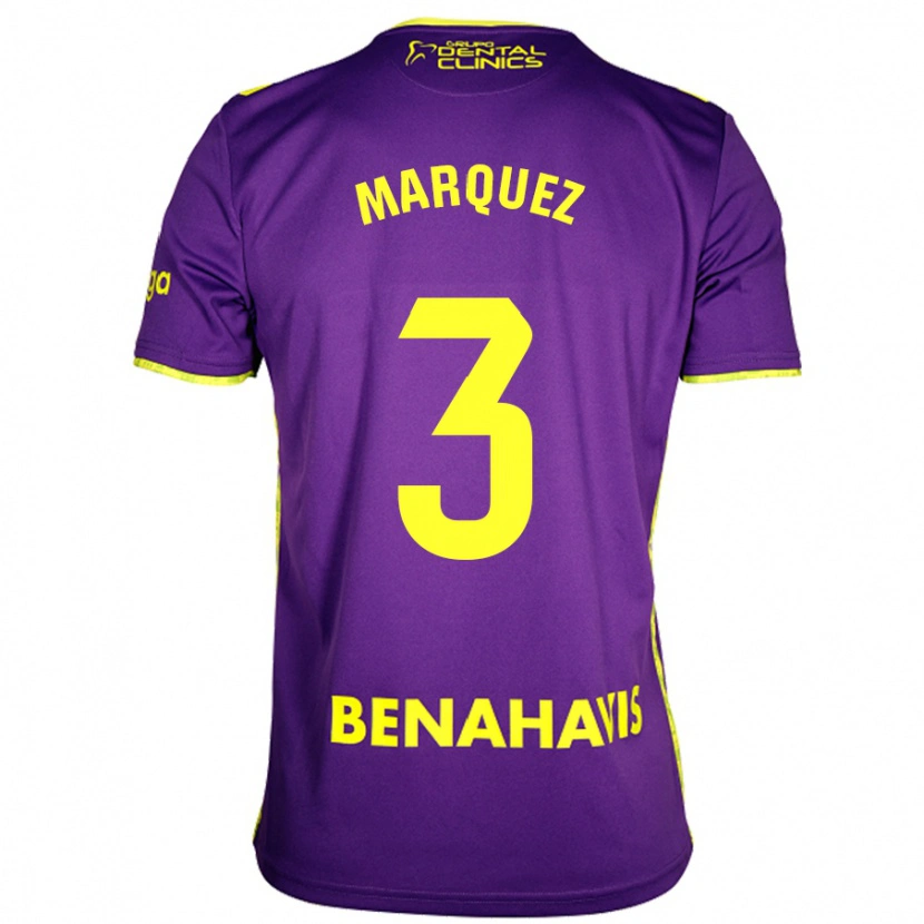 Danxen Uomo Maglia David Márquez #3 Viola Giallo Kit Gara Away 2024/25 Maglietta