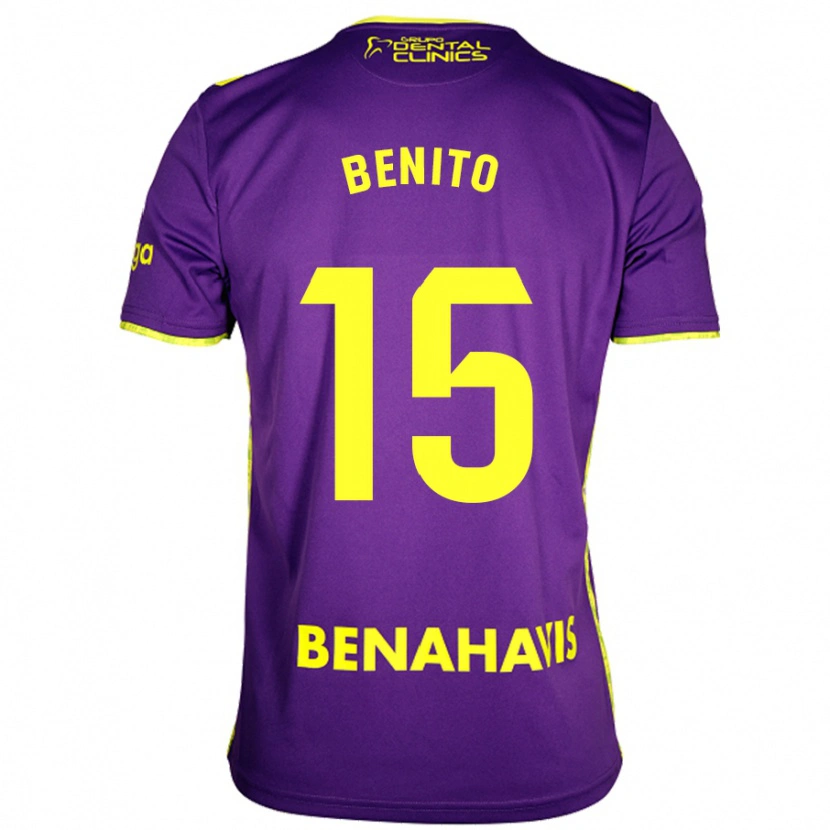 Danxen Uomo Maglia Iván Benito #15 Viola Giallo Kit Gara Away 2024/25 Maglietta