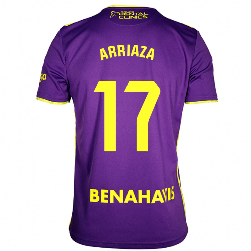 Danxen Uomo Maglia Pablo Arriaza #17 Viola Giallo Kit Gara Away 2024/25 Maglietta