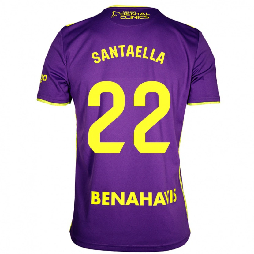 Danxen Uomo Maglia Miguel Ángel Santaella #22 Viola Giallo Kit Gara Away 2024/25 Maglietta