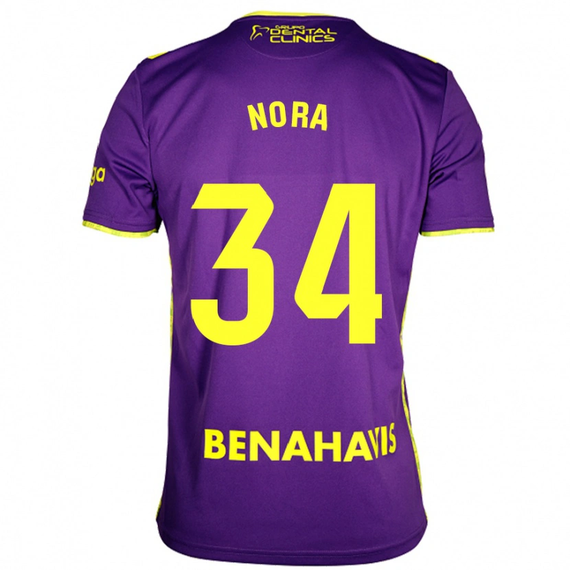 Danxen Uomo Maglia Nora #34 Viola Giallo Kit Gara Away 2024/25 Maglietta
