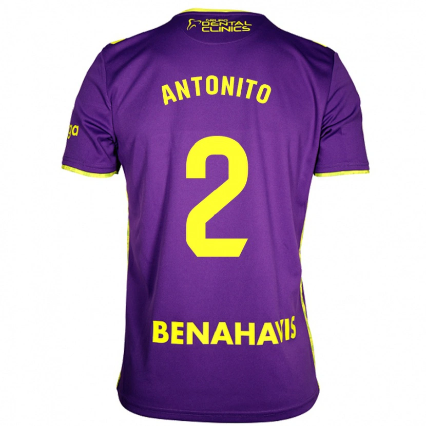 Danxen Uomo Maglia Antoñito #2 Viola Giallo Kit Gara Away 2024/25 Maglietta