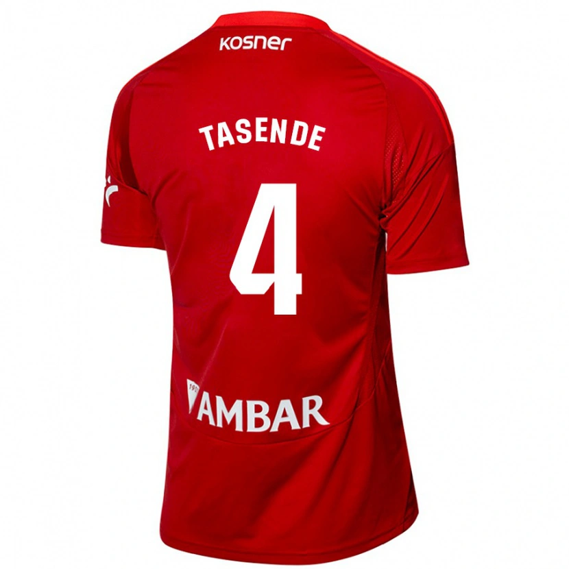 Danxen Uomo Maglia Dani Tasende #4 Bianco Blu Kit Gara Away 2024/25 Maglietta