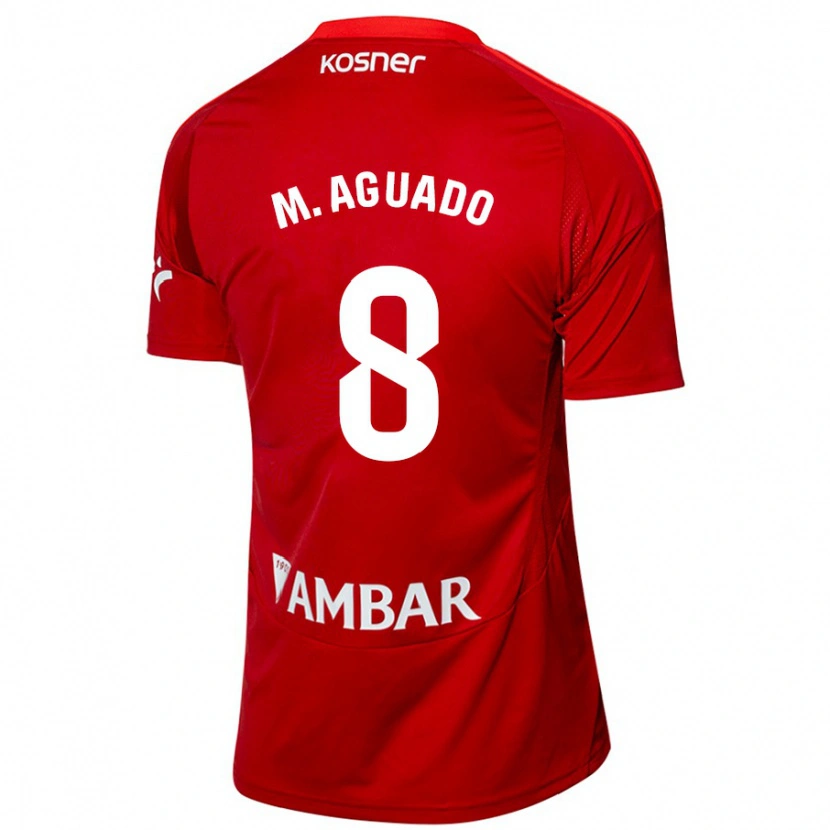 Danxen Uomo Maglia Marc Aguado #8 Bianco Blu Kit Gara Away 2024/25 Maglietta