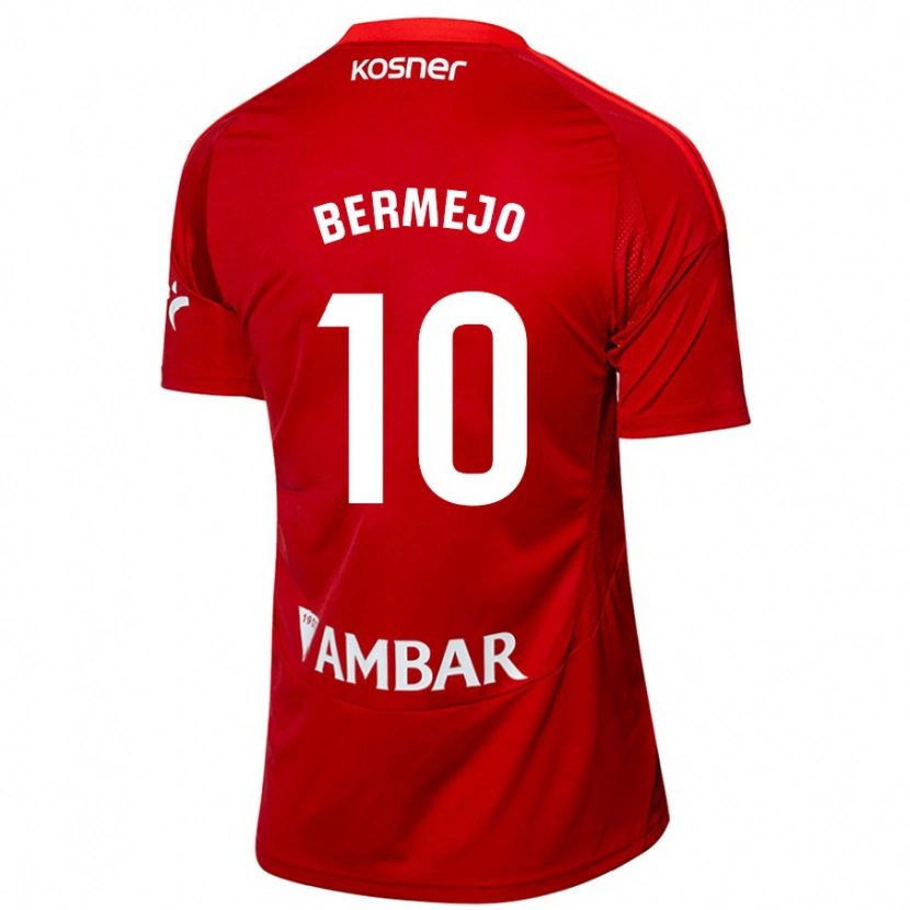 Danxen Uomo Maglia Sergio Bermejo #10 Bianco Blu Kit Gara Away 2024/25 Maglietta