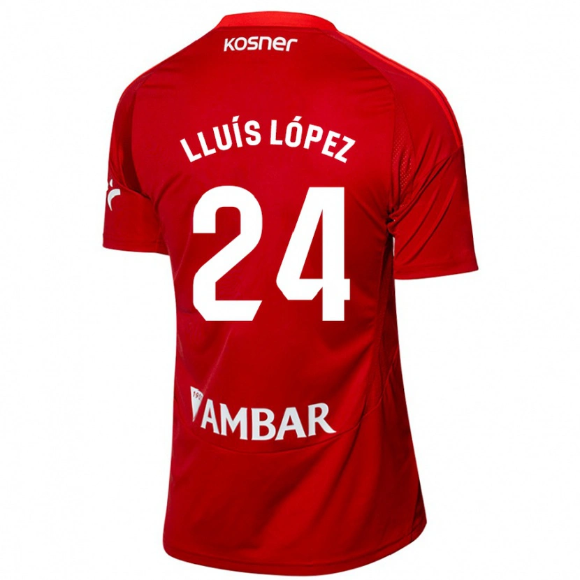 Danxen Uomo Maglia Lluís López #24 Bianco Blu Kit Gara Away 2024/25 Maglietta