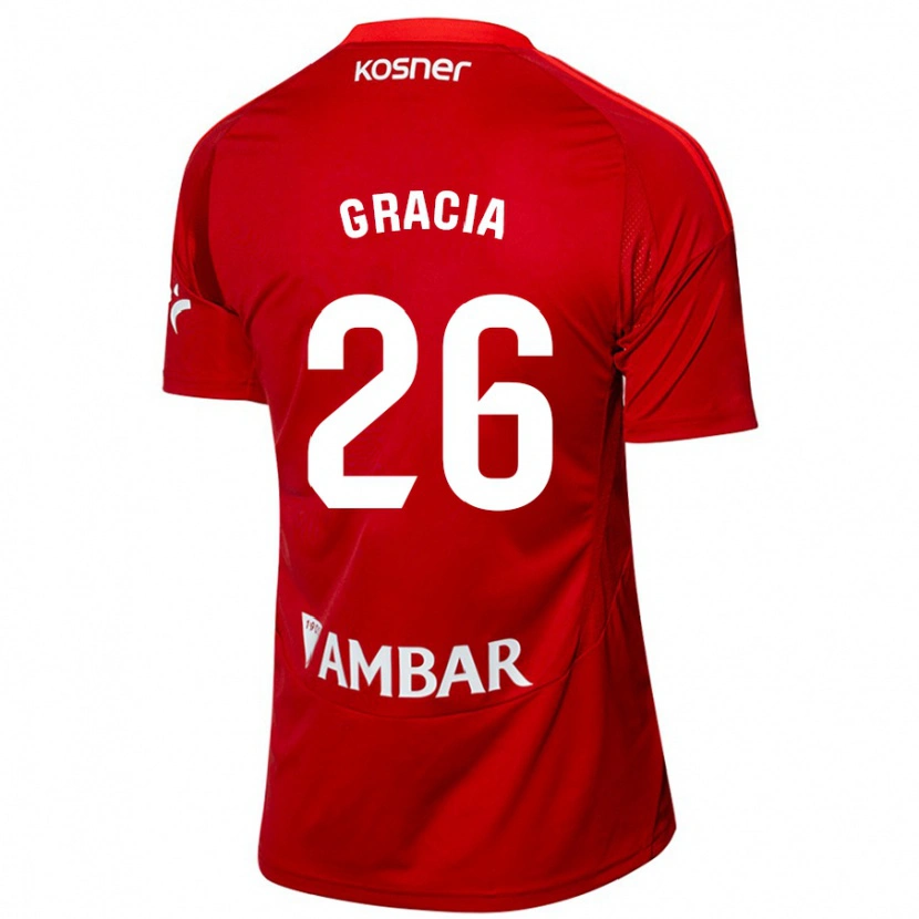 Danxen Uomo Maglia Gori Gracia #26 Bianco Blu Kit Gara Away 2024/25 Maglietta