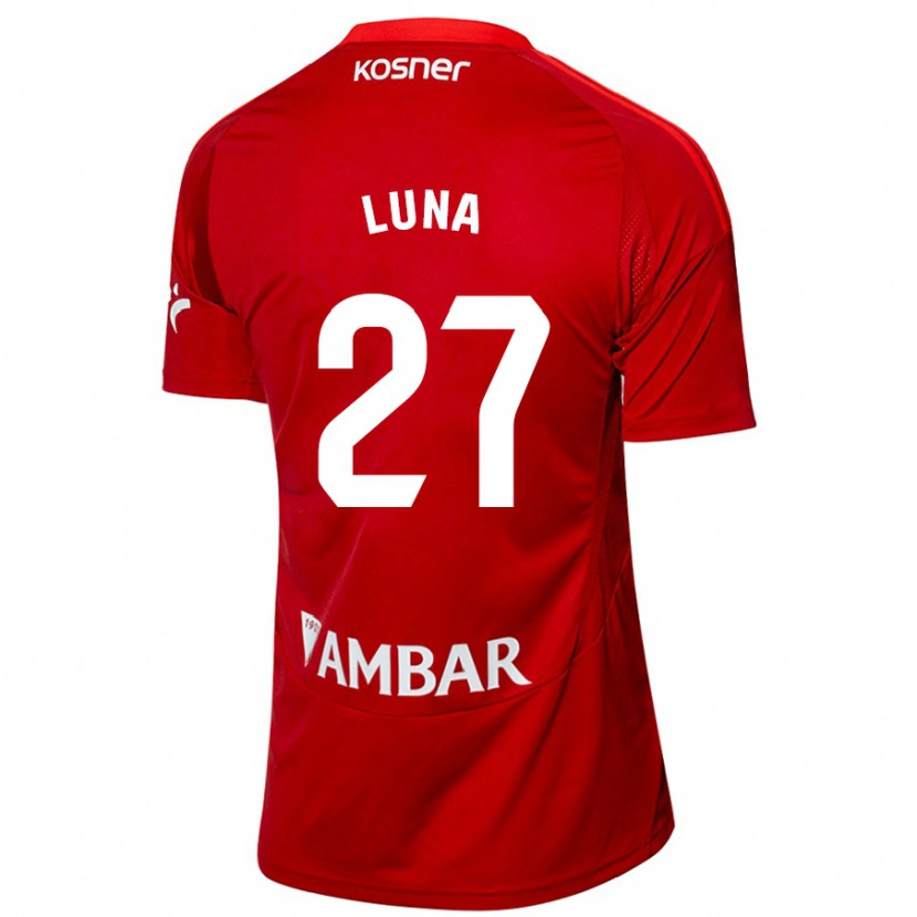 Danxen Uomo Maglia Marcos Luna #27 Bianco Blu Kit Gara Away 2024/25 Maglietta