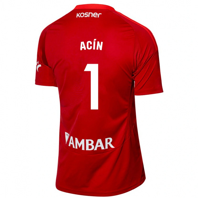 Danxen Uomo Maglia Guillermo Acín #1 Bianco Blu Kit Gara Away 2024/25 Maglietta