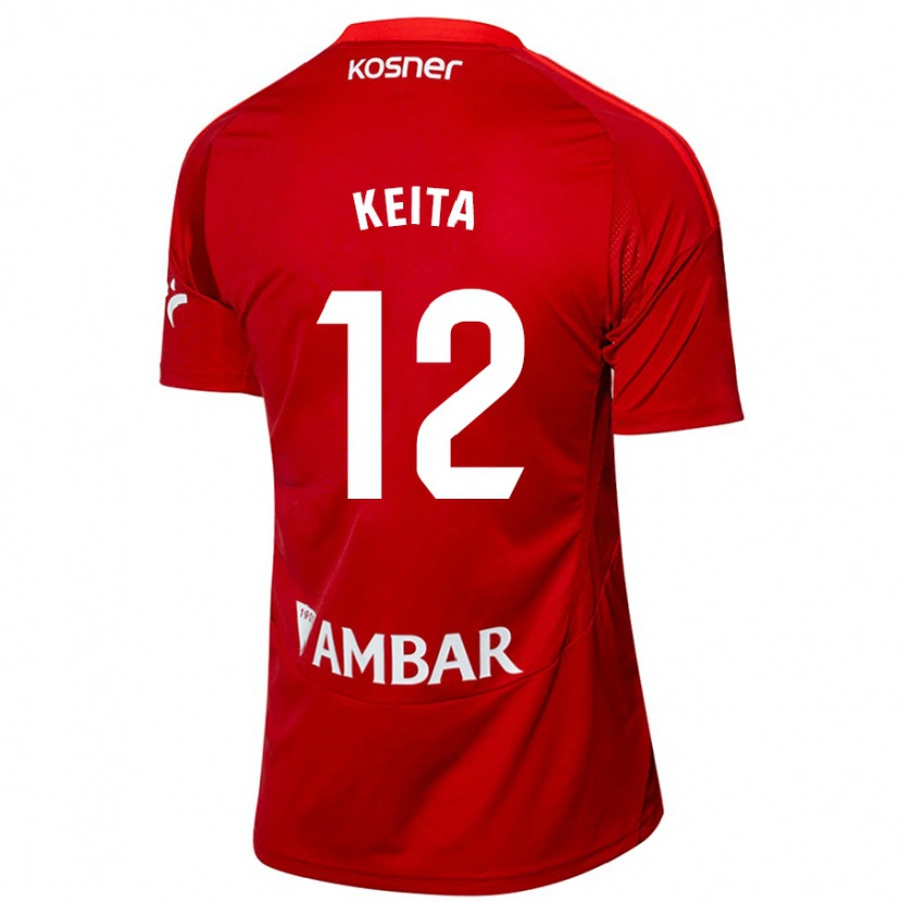Danxen Uomo Maglia Lassine Keita #12 Bianco Blu Kit Gara Away 2024/25 Maglietta