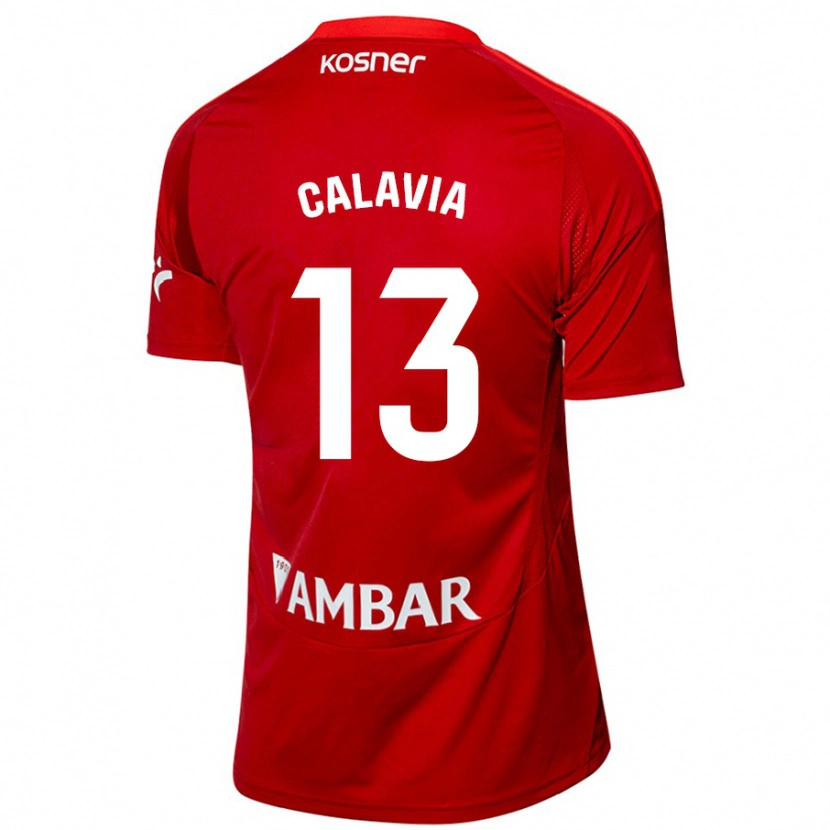 Danxen Uomo Maglia Carlos Calavia #13 Bianco Blu Kit Gara Away 2024/25 Maglietta