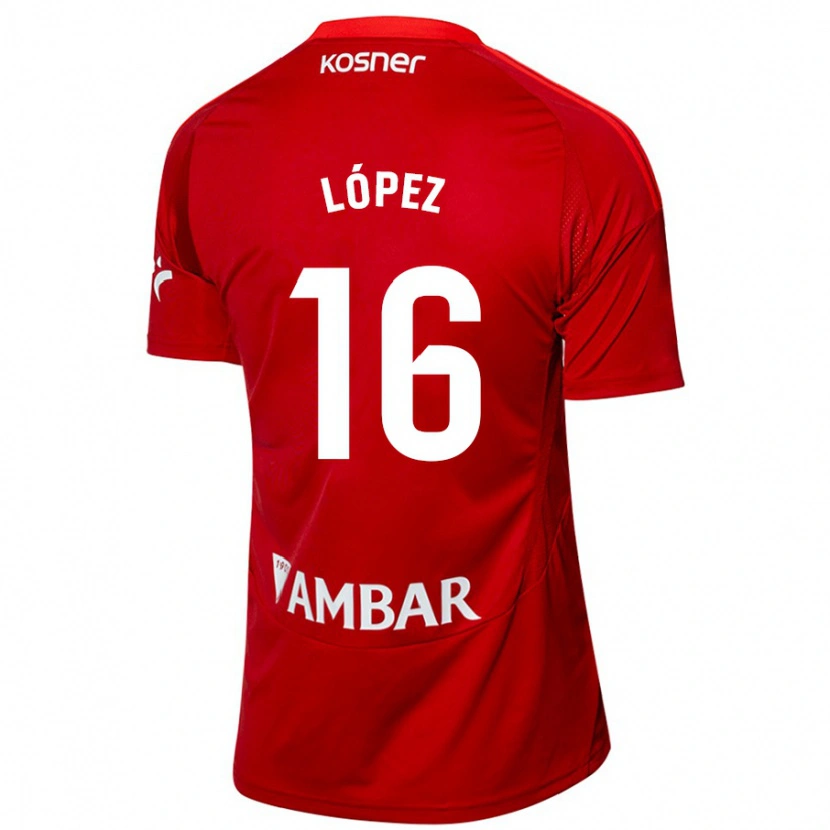 Danxen Uomo Maglia Juan López #16 Bianco Blu Kit Gara Away 2024/25 Maglietta
