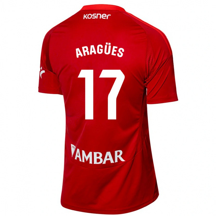 Danxen Uomo Maglia Chema Aragües #17 Bianco Blu Kit Gara Away 2024/25 Maglietta