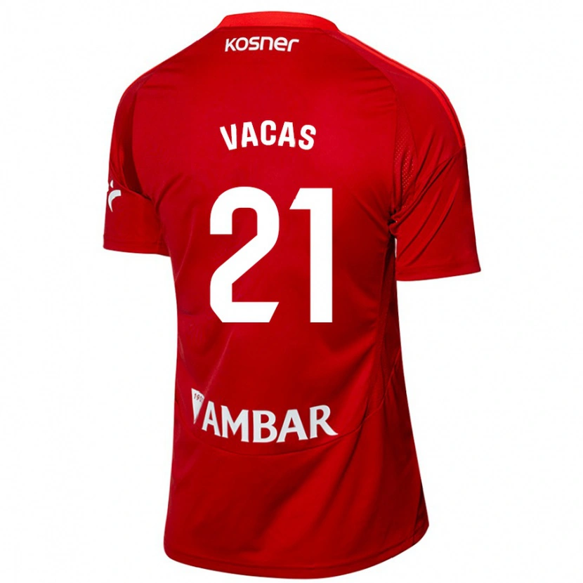 Danxen Uomo Maglia Óscar Vacas #21 Bianco Blu Kit Gara Away 2024/25 Maglietta