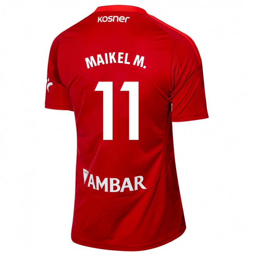 Danxen Uomo Maglia Maikel Mesa #11 Bianco Blu Kit Gara Away 2024/25 Maglietta